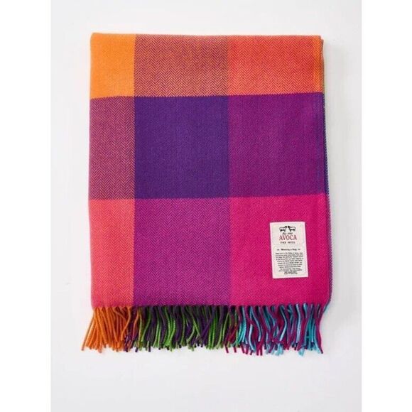 Avoca Silken Cashmere Blend Throw CIRCUS Herringbone Made in Ireland 40x56 - Picture 6 of 8